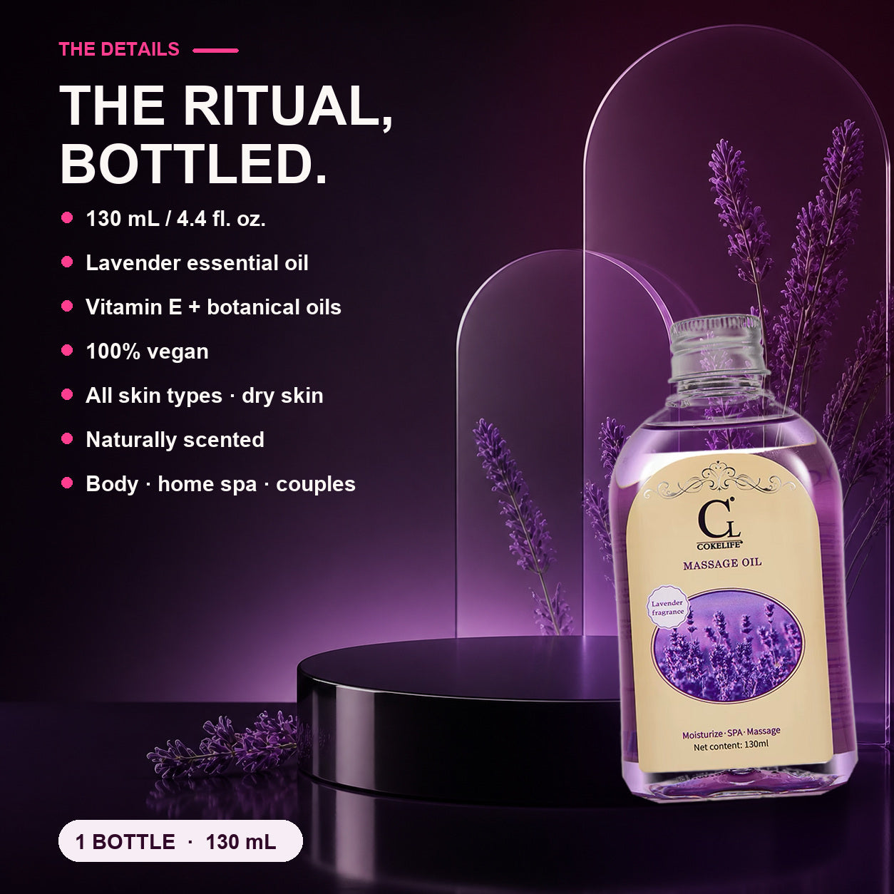Lust Lavender Massage Oil 130 mL product details