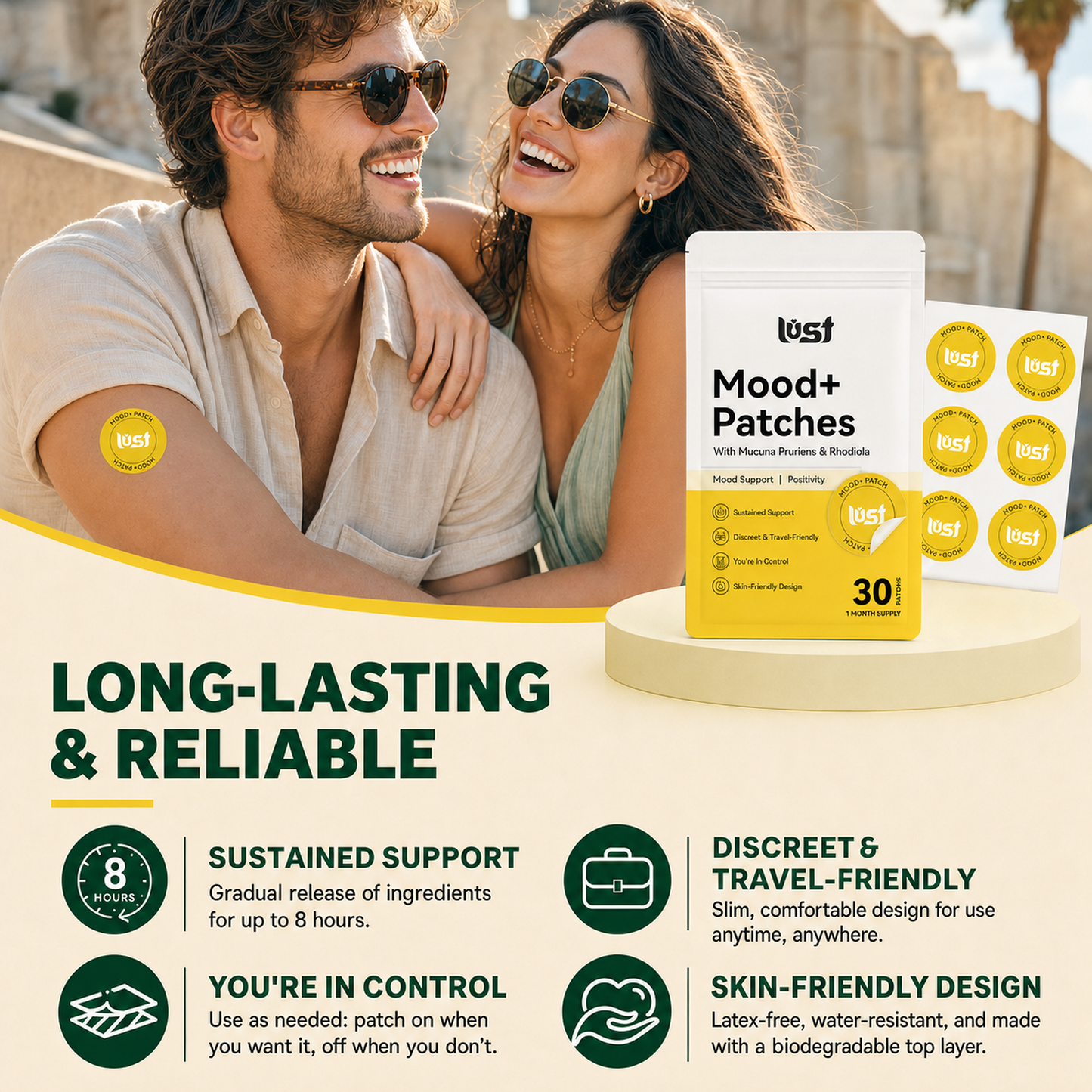 Lust Mood+ Patches long-lasting and travel-friendly benefits