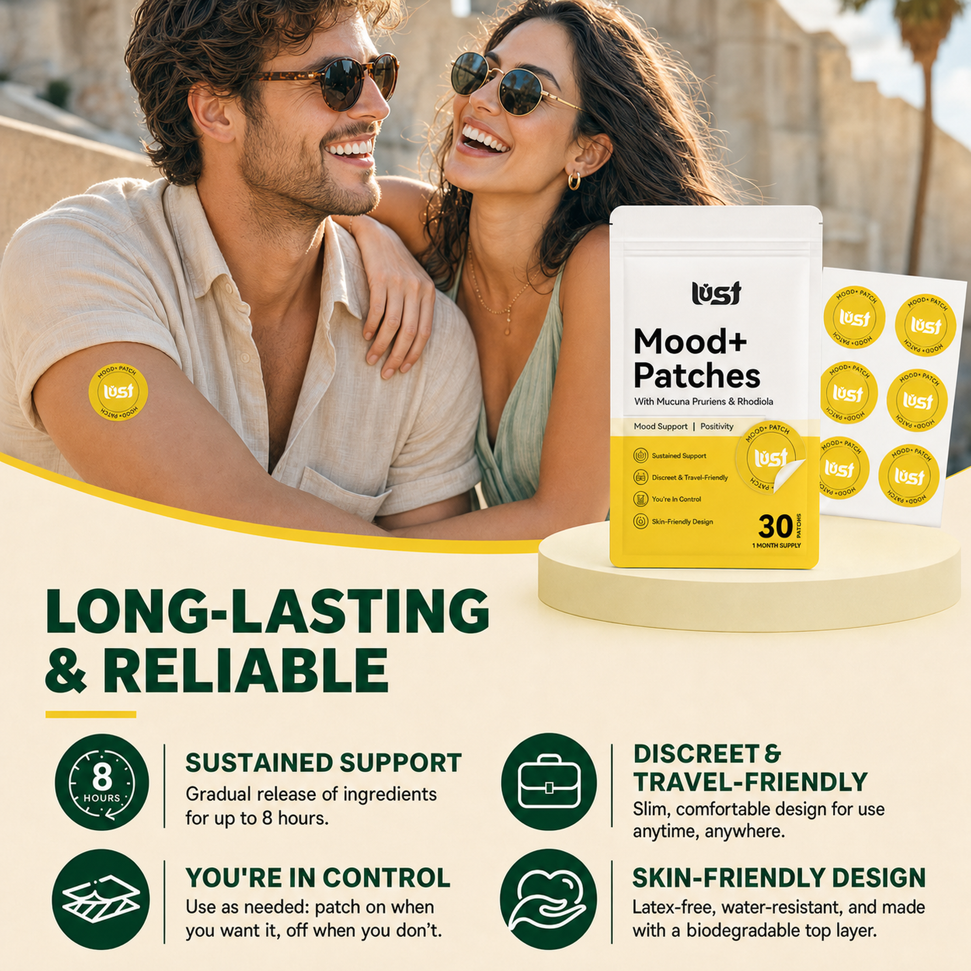 Lust Mood+ Patches long-lasting and travel-friendly benefits