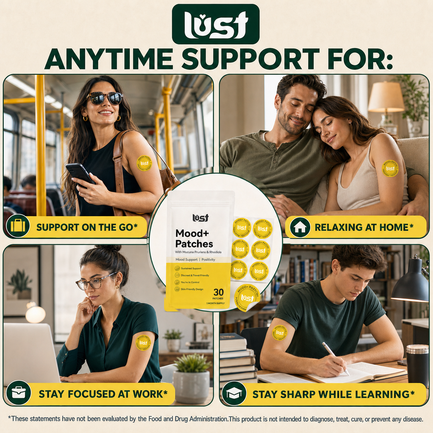 Ways to use Lust Mood+ Patches throughout the day