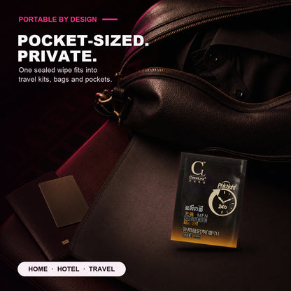 Pocket-sized individually wrapped wipes for home, hotel and travel