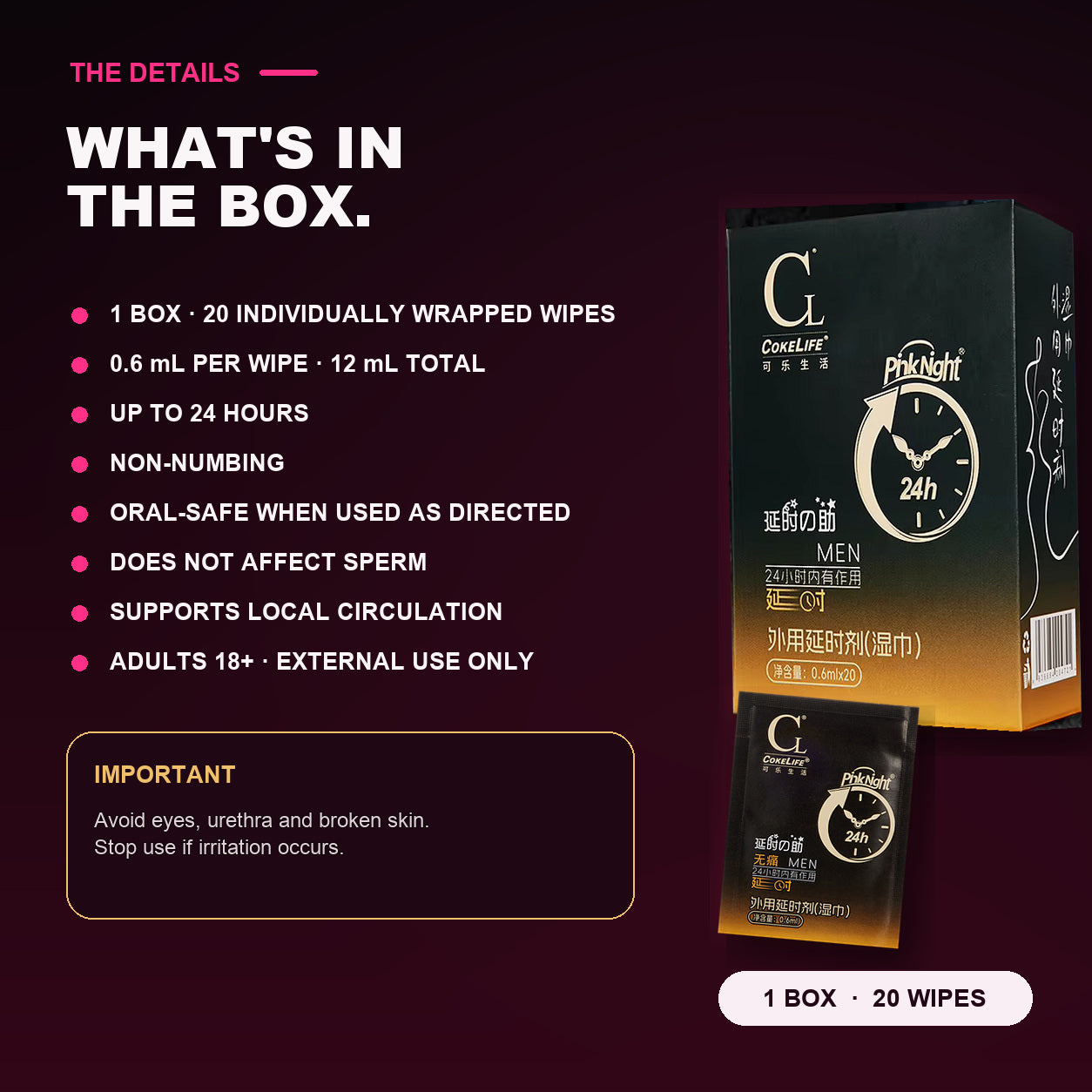 Lust On Your Time product facts and box contents