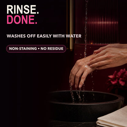 Non-staining water-based personal gel that washes off easily and leaves no residue