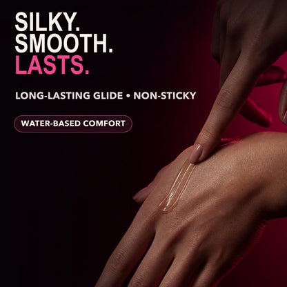 Silky-smooth water-based personal gel with long-lasting non-sticky glide