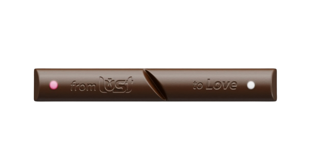 Lust Chocolate bar breaking in half