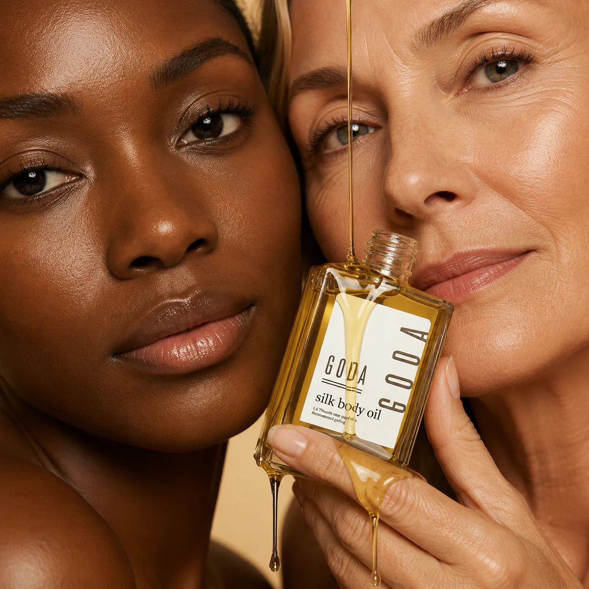 GODA bottle and models — temporary campaign reference